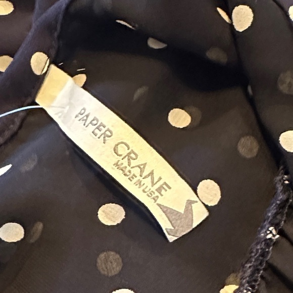 Paper Crane Sheer Polka Dot Sleeveless Blouse with Front Bow Tie - Picture 2 of 8